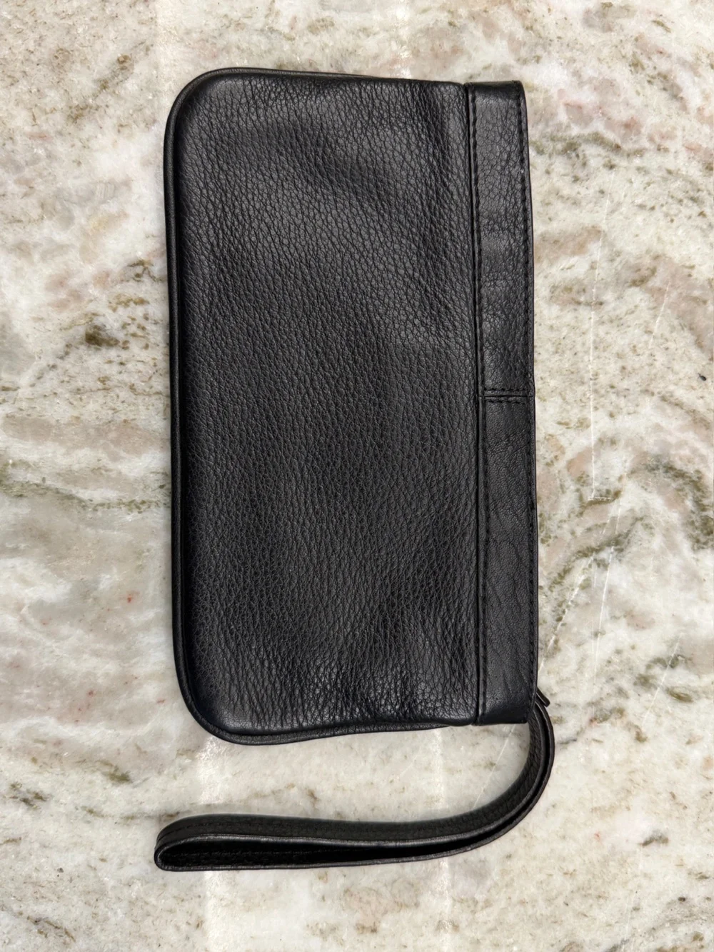 kate spade Minimalist chic black leather logo Mini purse/wristlet/Wallet